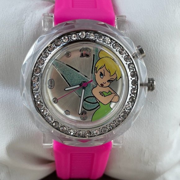 Disney Accessories - Disney Cinderella Women Wristwatch Light Up Quartz Analog Pink Rubber Band Watch